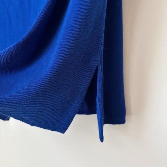 Misook Double Scoop Neck Tank Top Large Blue - Picture 6 of 7